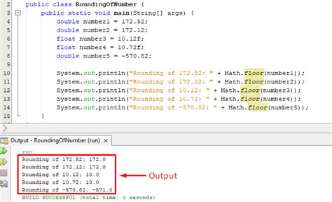 how to round number in java
